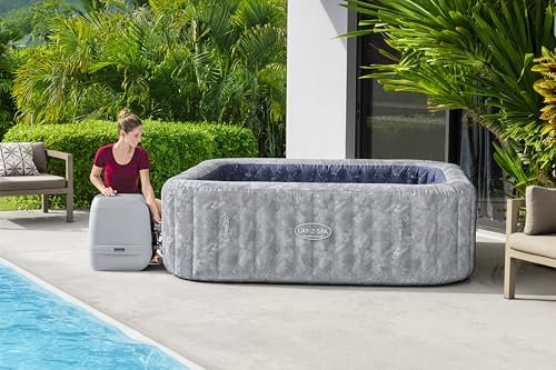 **Bestway Lay-Z-SPA San Francisco HydroJet Pro Whirlpool 7 Personen 230×230×71 cm | App-Steuerung, Marmor-Optik Samtgrau**