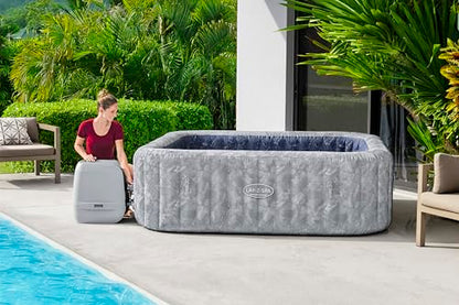 **Bestway Lay-Z-SPA San Francisco HydroJet Pro Whirlpool 7 Personen 230×230×71 cm | App-Steuerung, Marmor-Optik Samtgrau**