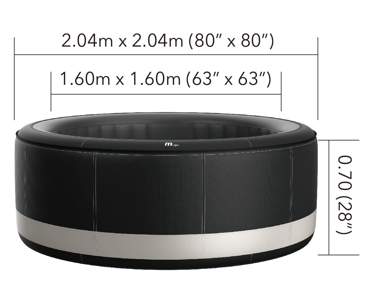 **MSPA Camaro Whirlpool 6 Personen 204×204×70 cm | 138 Düsen, PTC-Heizung, Ozon, aufblasbar, digitale Steuerung**