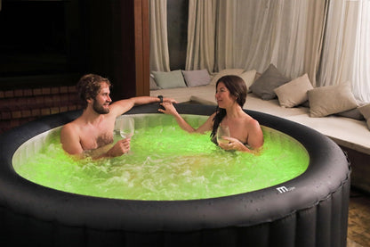 **MSpa Aurora Whirlpool 6 Personen 204×204×70 cm | 138 Düsen, LED, UVC+ Desinfektion, aufblasbar, Rhino Tech**