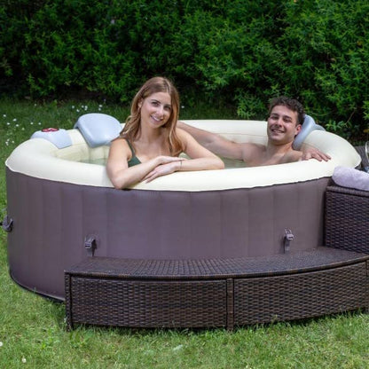 **EASE.ZONE Aufblasbarer Spa 800L | Beheizt, 180×180×65 cm, Schwarz**