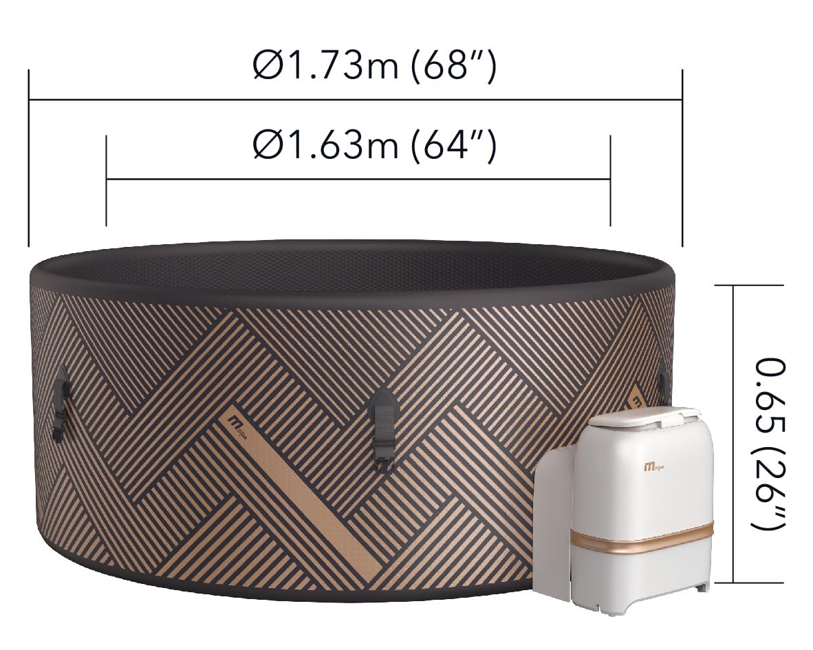 **MSpa Mono Eco Whirlpool 8 Personen 192×192×65 cm | 144 Düsen, PTC-Heizung, UVC+ Desinfektion, Anti-Frost, App-Steuerung**