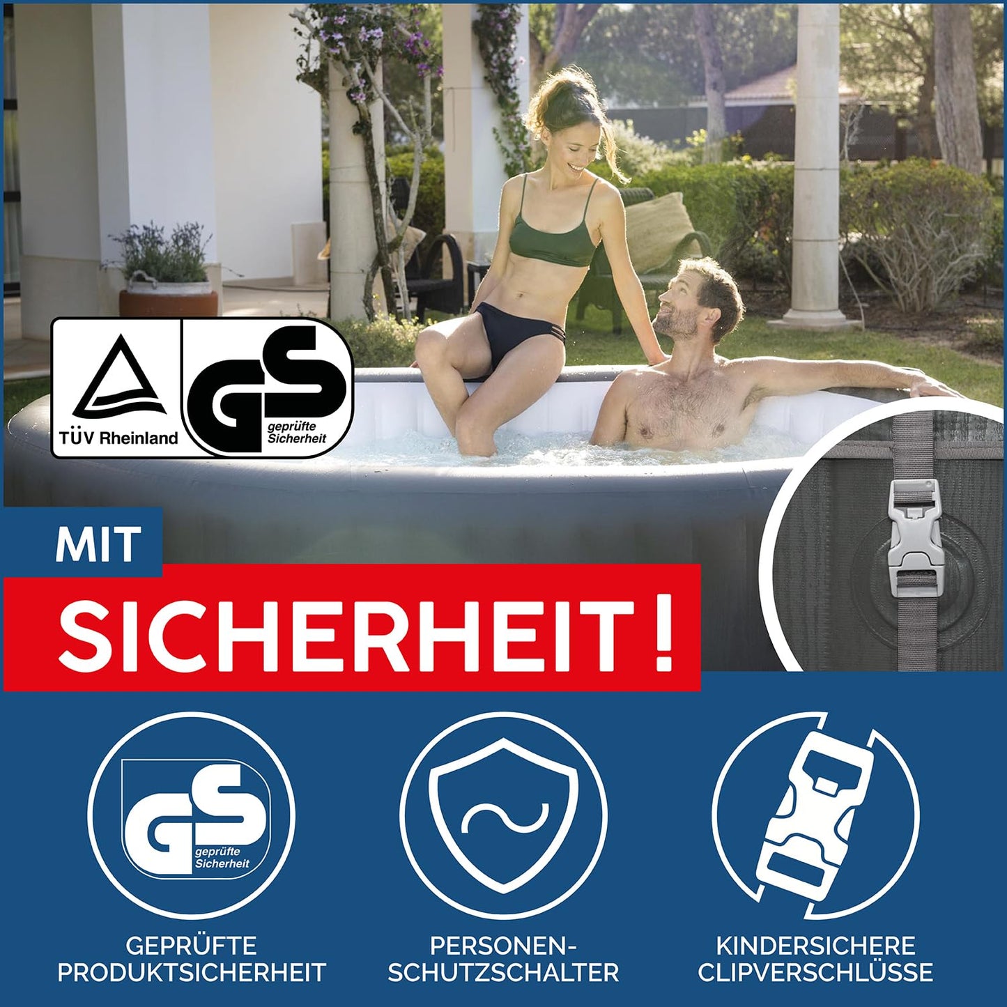 Bestway LAY-Z-SPA XXL WLAN-Whirlpool Mauritius AirJet 270 x 180 x 71 cm, oval