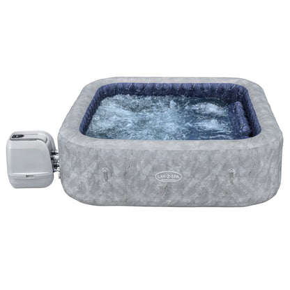 **Bestway Lay-Z-SPA San Francisco HydroJet Pro Whirlpool 7 Personen 230×230×71 cm | App-Steuerung, Marmor-Optik Samtgrau**
