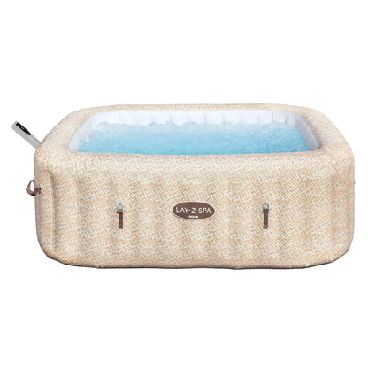**Bestway Lay-Z-SPA Rome AirJet Whirlpool 7 Personen 201×201×71 cm | 180 Düsen, App-Steuerung, Thermo-Abdeckung, Sandmarmor-Optik**
