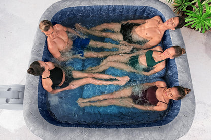 **Bestway Lay-Z-SPA San Francisco HydroJet Pro Whirlpool 7 Personen 230×230×71 cm | App-Steuerung, Marmor-Optik Samtgrau**