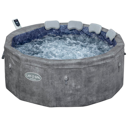 **Bestway Lay-Z-SPA Carrara AirJet Whirlpool 6 Personen Ø170×65 cm | Energiesparend, App-Steuerung, UltraFit-Pumpe, Dunkle Alabaster-Optik**